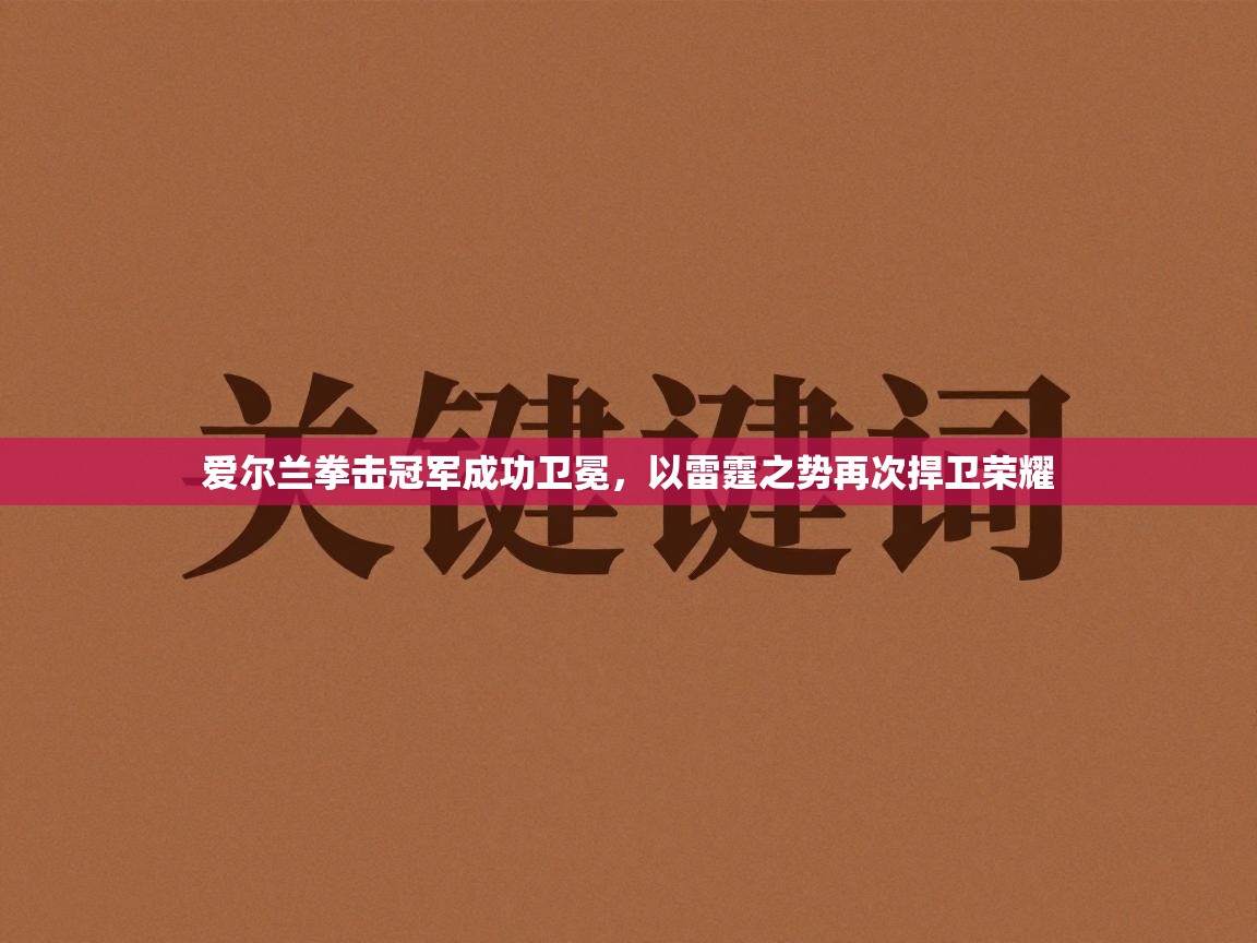 爱尔兰拳击冠军成功卫冕，以雷霆之势再次捍卫荣耀  第2张
